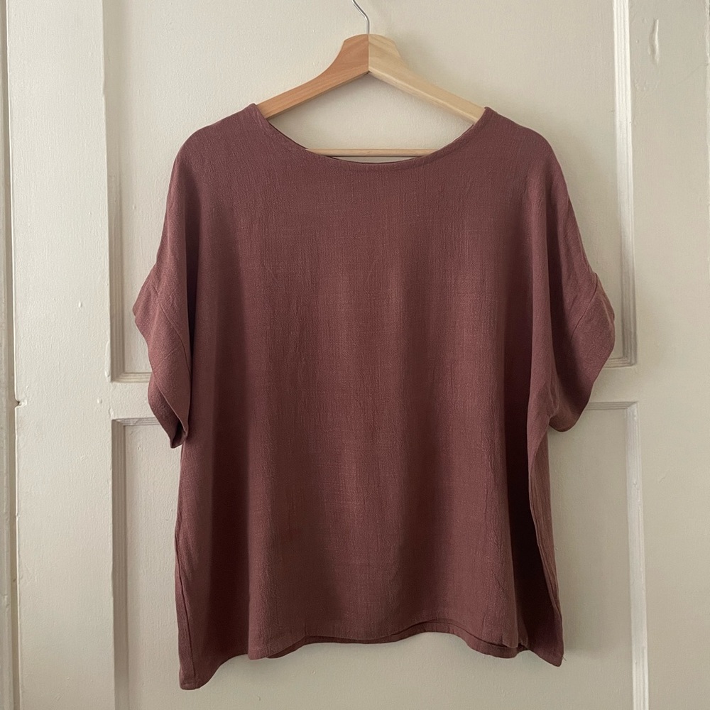 Linen viscose noil Elizabeth Suzann Georgia tee in OS made by me
